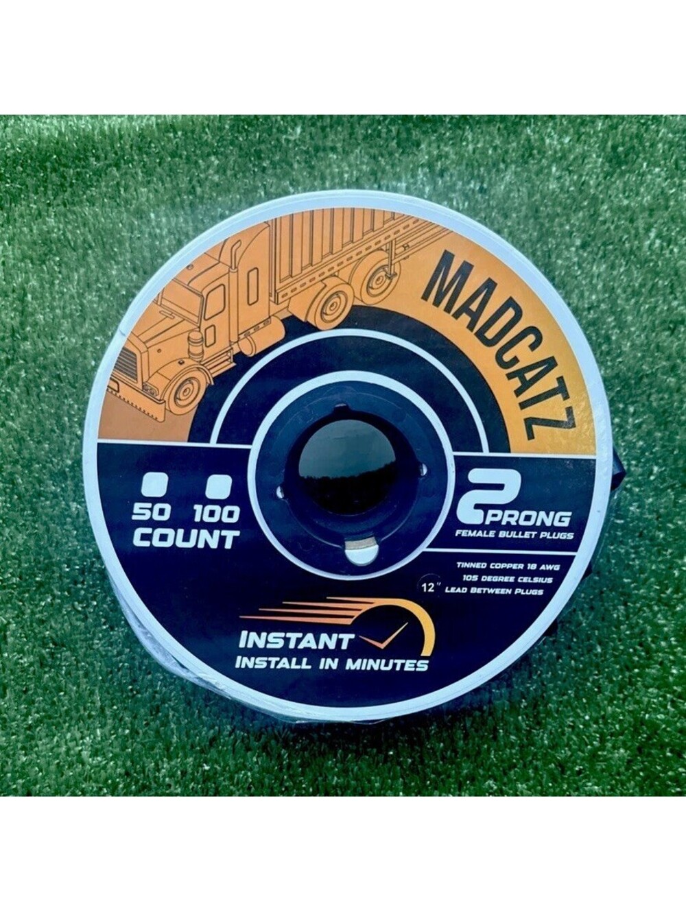 MadCATZ 100 Count 2 Prong Female Bullet Plug Wire Harness Roll 12” 18 AWG